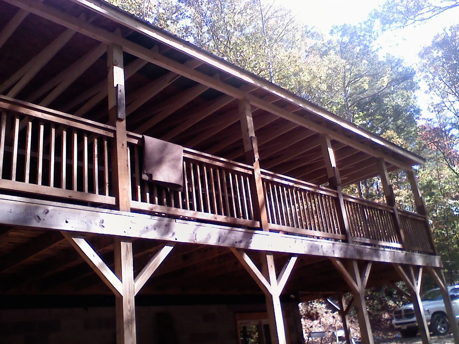 Timber framing under a new elevated porch and deck — Roof Leak Repair in Chagrin Falls by Roofing Brothers